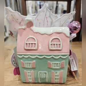 Pretty Pastel Pink and Mint Ceramic House Decor - Pepper Mint Square